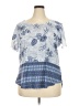 One World 100% Polyester Blue Short Sleeve Blouse Size 2X - photo 1