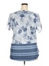 One World 100% Polyester Blue Short Sleeve Blouse Size 2X - photo 2