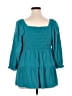 Torrid Teal 3/4 Sleeve Blouse Size 1X Plus (1) - photo 2