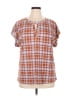 Cure Plaid Brown Short Sleeve Henley Size XL - photo 1