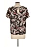 Japna Brown Short Sleeve Blouse Size L - photo 2