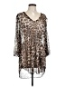 Jordan Taylor Animal Print Brown 3/4 Sleeve Blouse Size L - photo 1