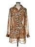 Boohoo 100% Polyester Animal Print Brown 3/4 Sleeve Blouse Size M - photo 1