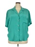 Christian Dior 100% Polyester Teal Short Sleeve Blouse Size 16 - photo 1