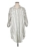 Torrid Stripes Silver 3/4 Sleeve Button-Down Shirt Size 1X Plus (1) - photo 1