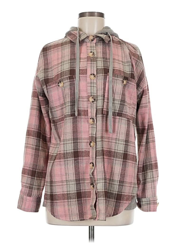 Pre-owned Kori America Long Sleeve Button Down Shirt In Pink