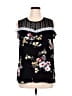 Shein Curve 100% Polyester Floral Black Sleeveless Blouse Size 16 Plus (2) - photo 1