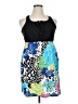 Fire Los Angeles Print Blue Cocktail Dress Size XL - photo 1