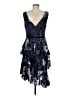 MARCHESA notte 100% Polyester Paisley Blue Cocktail Dress Size 8 - photo 2