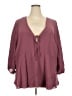 Torrid Burgundy 3/4 Sleeve Blouse Size 3X Plus (3) - photo 1