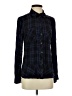 CAbi 100% Rayon Plaid Blue Long Sleeve Button-Down Shirt Size S - photo 1