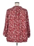Fun2Fun 100% Polyester Floral Red Burgundy Long Sleeve Henley Size 2X - photo 2