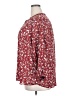 Fun2Fun 100% Polyester Floral Red Burgundy Long Sleeve Henley Size 2X - photo 5