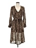 Boohoo 100% Polyester Animal Print Brown Cocktail Dress Size 6 - photo 1