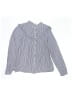 Crewcuts 100% Cotton Stripes Gray Long Sleeve Blouse Size 14 - photo 1