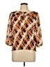 Essentials by Milano 100% Polyester Argyle Orange 3/4 Sleeve Blouse Size L - photo 1