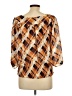 Essentials by Milano 100% Polyester Argyle Orange 3/4 Sleeve Blouse Size L - photo 2