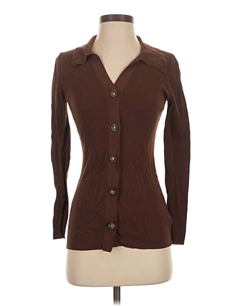 Pre-owned The Drop Long Sleeve Blouse In Brown