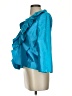 Nina Mclemore 100% Silk Teal Silk Blazer Size 2 - photo 5