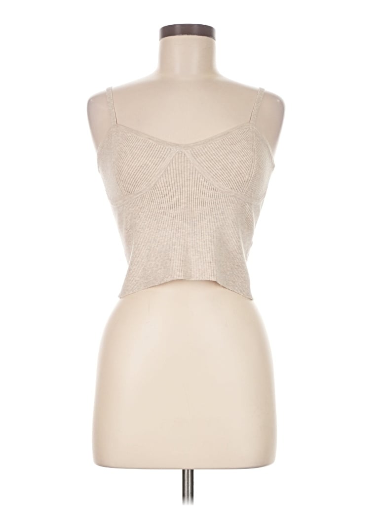 Pre-owned Madewell Tank Top Tan Strapless Neckline Tops In Brown