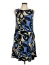Lily Graphic Blue Casual Dress Size L - photo 1