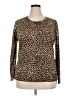 Carolyn Taylor 100% Acrylic Animal Print Brown Pullover Sweater Size 2X - photo 1