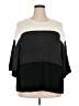 Matty M Color Block Black Poncho Size XXL - photo 1
