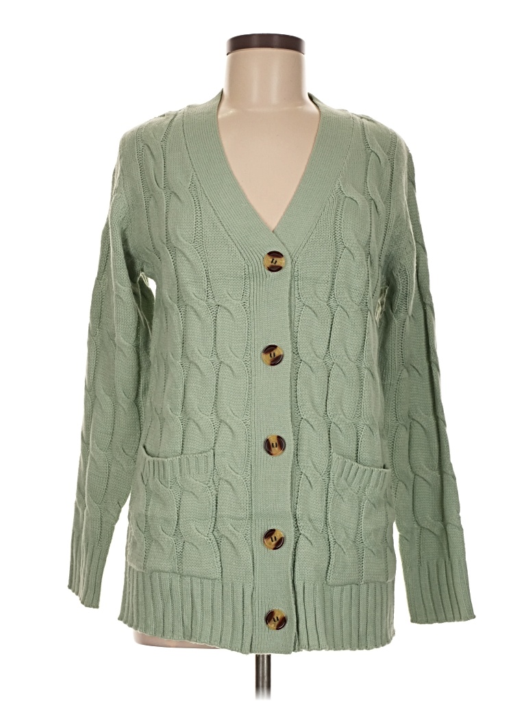 Pre-owned Prettygarden Cardigan Sweater In Green