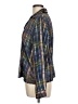 Caviar 100% Polyester Plaid Blue Long Sleeve Blouse Size L - photo 5