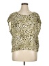Jennifer Lopez 100% Polyester Gold Short Sleeve Top Size XL - photo 1