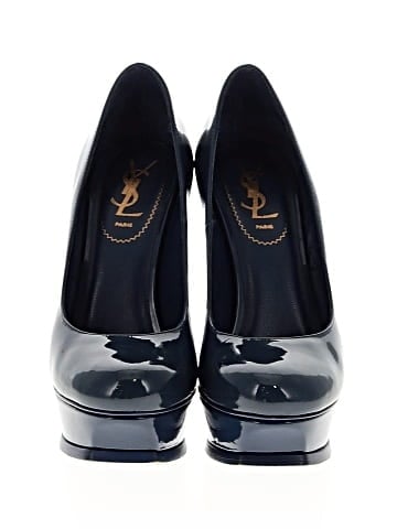 Yves Saint Laurent Rive Gauche Leather Tribute Platform Heels (view 2)