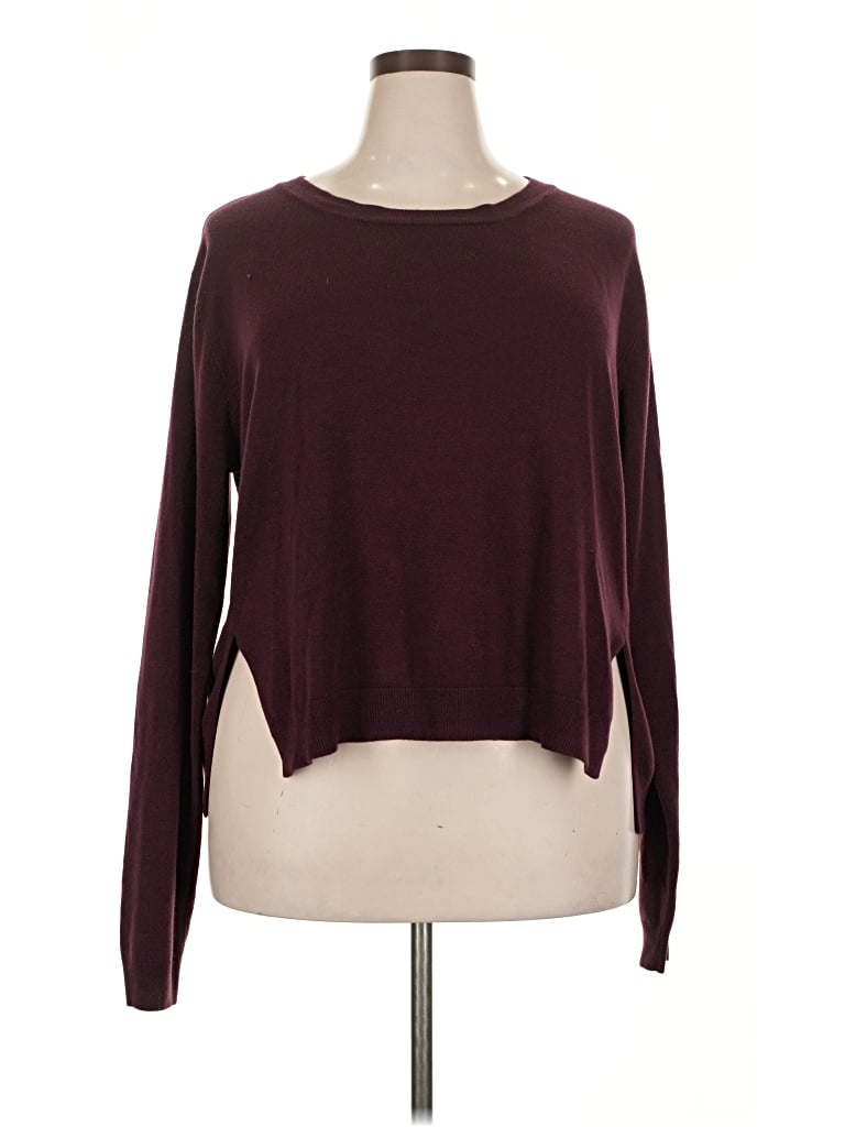 Pre-owned Forever 21 Plus Pullover Sweater In Burgundy