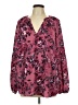 Torrid 100% Polyester Burgundy Long Sleeve Blouse Size Lg Plus (0) - photo 1