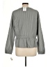 Talbots 100% Cotton Gray Long Sleeve Blouse Size L - photo 2