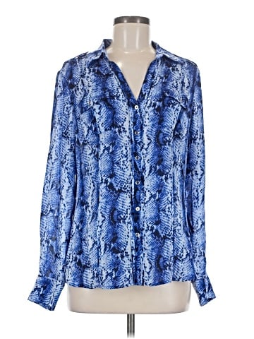 White House Black Market Long Sleeve Silk Top (view 1)