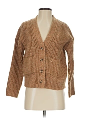 Madewell Speckled Rib Cardigan Sweater (view 1)