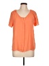 Pretty Good 100% Polyester Orange Short Sleeve Blouse Size L - photo 1