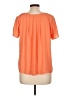 Pretty Good 100% Polyester Orange Short Sleeve Blouse Size L - photo 2