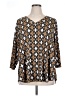 Ruby Rd. Brown 3/4 Sleeve T-Shirt Size 1X - photo 1