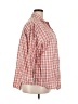 Only 100% Cotton Checkered-gingham Red 3/4 Sleeve Button-Down Shirt Size 2X - photo 4