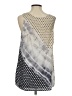 Garnet Hill 100% Silk Gray Ivory Sleeveless Silk Top Size 0 - photo 2