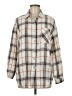 Unbranded 100% Polyester Plaid Ivory Long Sleeve Blouse Size M - photo 1
