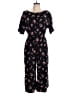 People Tree Floral Black Jumpsuit Size 12 - photo 1