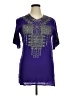Assorted Brands Purple Short Sleeve Blouse Size XL - photo 1