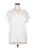 Rose + Olive 100% Rayon White Short Sleeve Blouse Size XL - photo 1