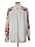 Larry Levine 100% Polyester Floral Gray Long Sleeve Blouse Size L - photo 2