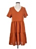 Unbranded 100% Dacron Solid Orange Casual Dress Size S - photo 1