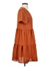Unbranded 100% Dacron Solid Orange Casual Dress Size S - photo 4