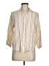 Cato Stripes Ivory 3/4 Sleeve Button-Down Shirt Size M - photo 1