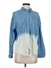 Splendid Color Block Blue Long Sleeve Button-Down Shirt Size S - photo 1